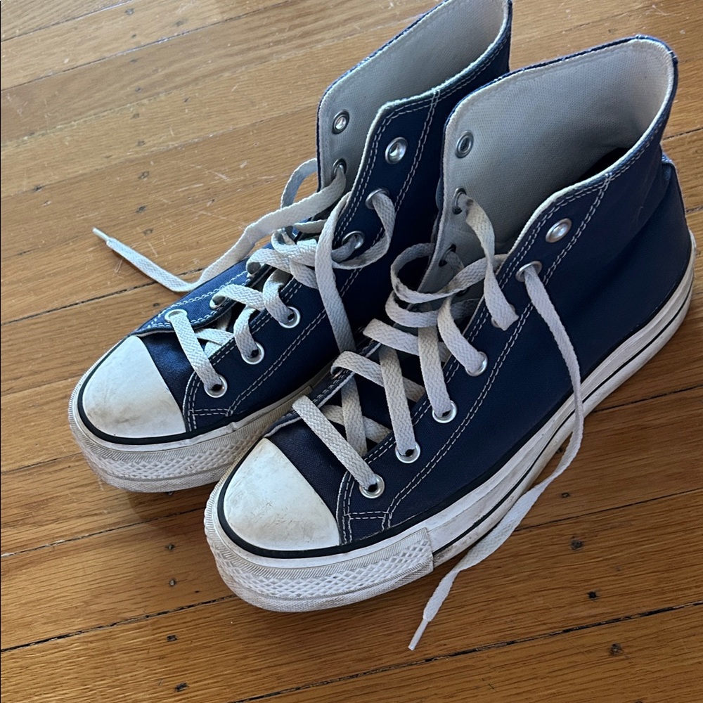 Navy Converse High-Top Sneakers barely worn